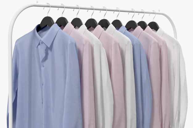 Shirts hanged after dry cleaning